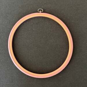 Vintage Anchor Flexi Pink Embroidery Hoop Tight Fabric 10”